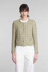 IRO RACELI CASUAL JACKET IN KHAKI COTTON