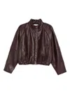 Iro Raglan-sleeve Leather Jacket In Brown