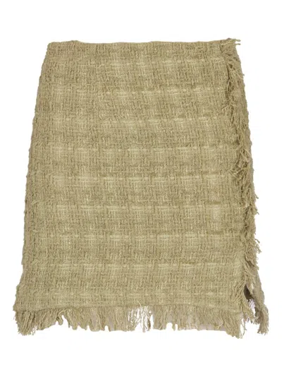 Iro Rajane Tweed Skirt In Khaki