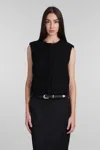 IRO RALPHI VEST IN BLACK POLYESTER