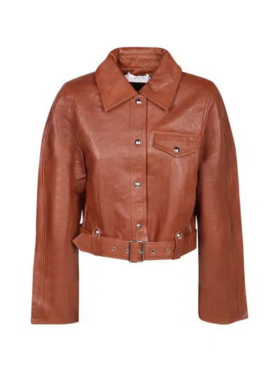 Iro Rapha Leather Jacket In Orange