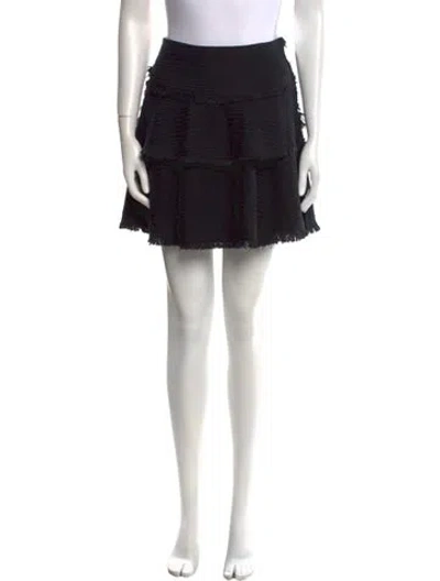 Pre-owned Iro Raw-edge Trim Mini Skirt In Black