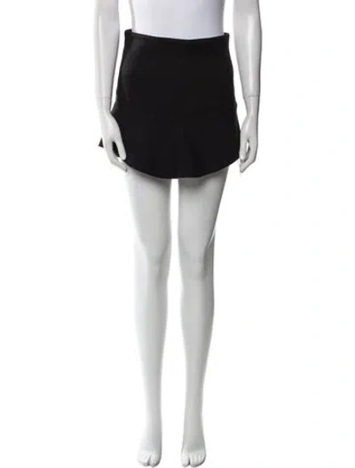 Pre-owned Iro Raw-edge Trim Mini Skirt In Black