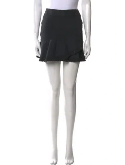 Pre-owned Iro Raw-edge Trim Mini Skirt In Black