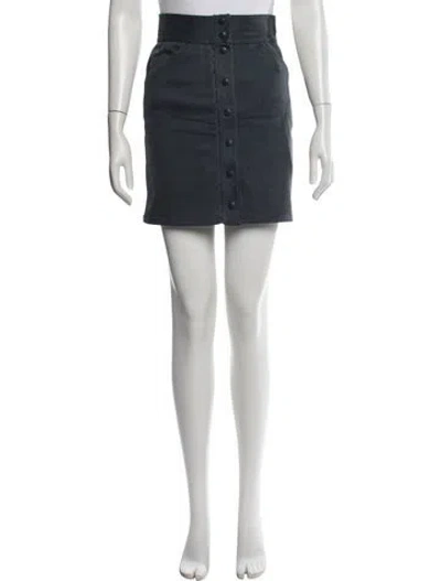 Pre-owned Iro Raw-edge Trim Mini Skirt In Blue
