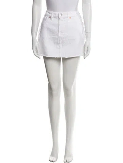 Pre-owned Iro Raw-edge Trim Mini Skirt In Neutral