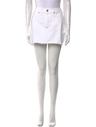 Pre-owned Iro Raw-edge Trim Mini Skirt In Neutral