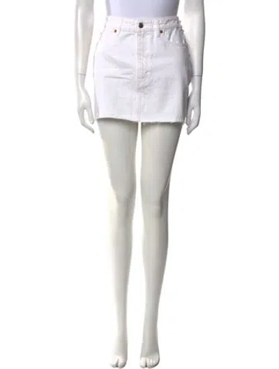 Pre-owned Iro Raw-edge Trim Mini Skirt In Neutral