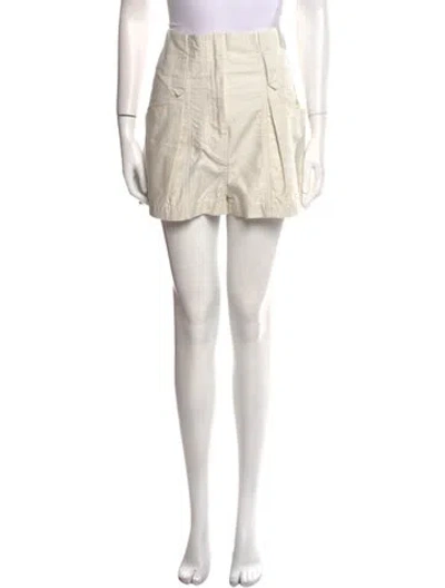 Pre-owned Iro Raw-edge Trim Mini Skirt In Neutral