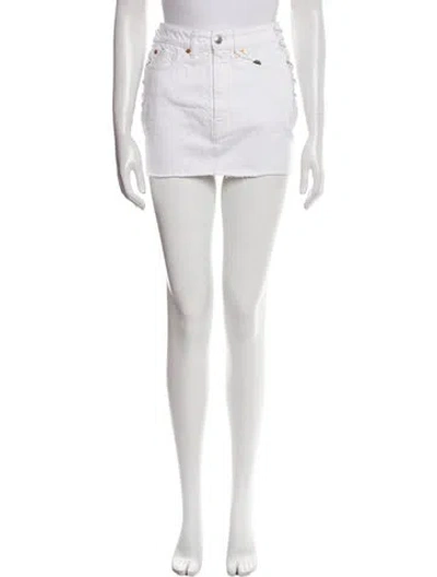 Pre-owned Iro Raw-edge Trim Mini Skirt In Neutral