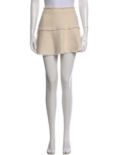 Pre-owned Iro Raw-edge Trim Mini Skirt In Neutral