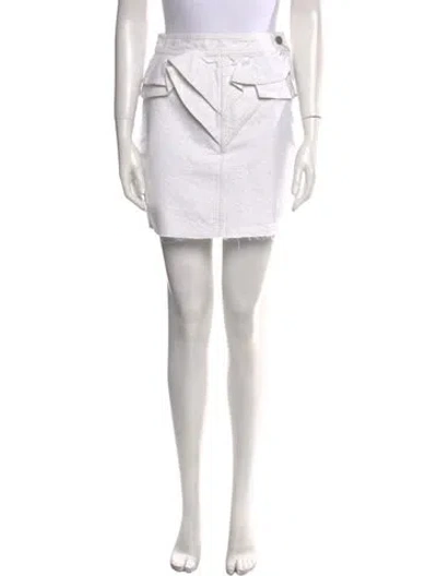 Pre-owned Iro Raw-edge Trim Mini Skirt In White