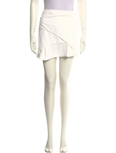 Pre-owned Iro Raw-edge Trim Mini Skirt In White