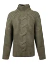 Iro Rhona Cable-knit Sweater In Green