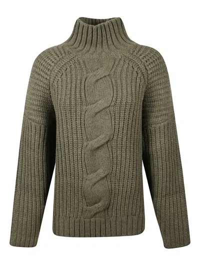 Iro Rhona Cable-knit Sweater In Green