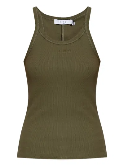 Iro Ribbed Logo Tank Top In Green