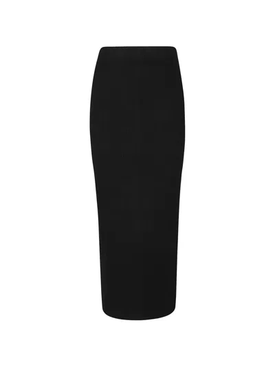 Iro Ribbed Slit Midi Skirt In Black
