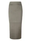 Iro Ribbed Slit Skirt In Gray
