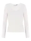 Iro Ribbed Wool Top In White