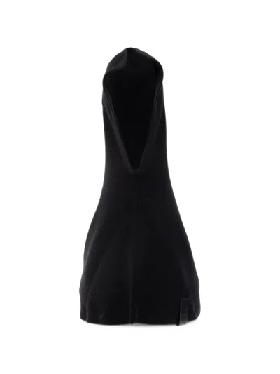 Iro Ribbed-knit Hooded Cape Scarf In Black