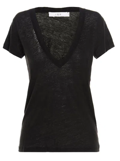 Iro Rodeo Low-cut V-neck T-shirt In Black