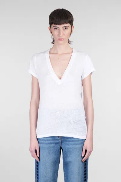 IRO RODEO T-SHIRT IN WHITE LINEN