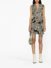 Iro Rolina Draped Mini Dress In Black Multi