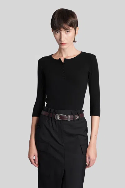 Iro Rosaria T-shirt In Black Wool And Polyester