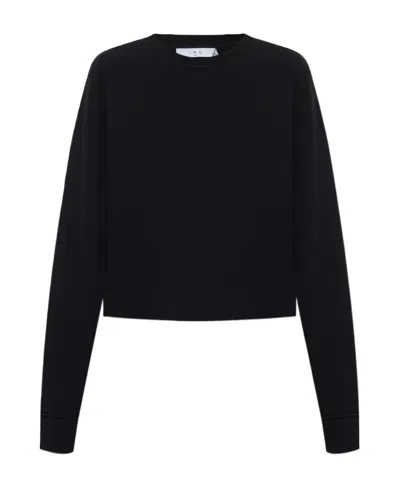 Iro Round Collar Long Sleeve Sweater In Black