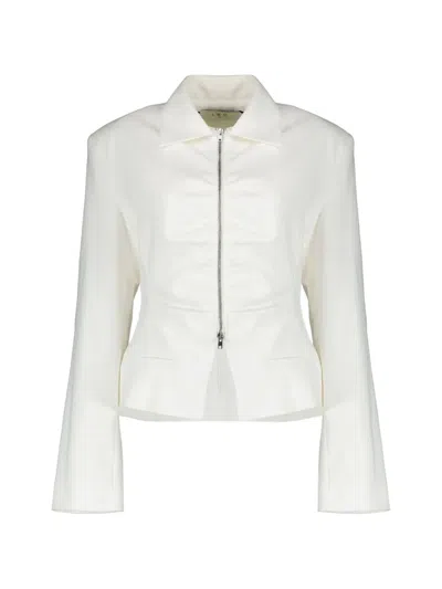 Iro Ruched Zip-up Jacket In White