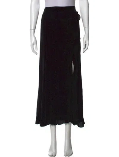 Pre-owned Iro Ruffle Embellishment Midi Length Skirt In Black