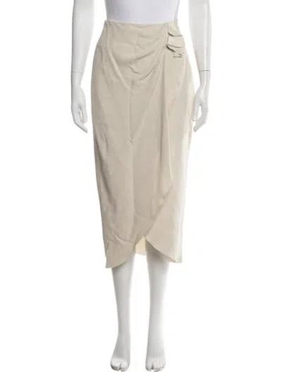 Pre-owned Iro Ruffle Embellishment Midi Length Skirt In Neutrals