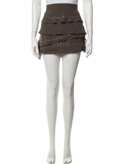 Pre-owned Iro Ruffle Embellishment Mini Skirt In Green