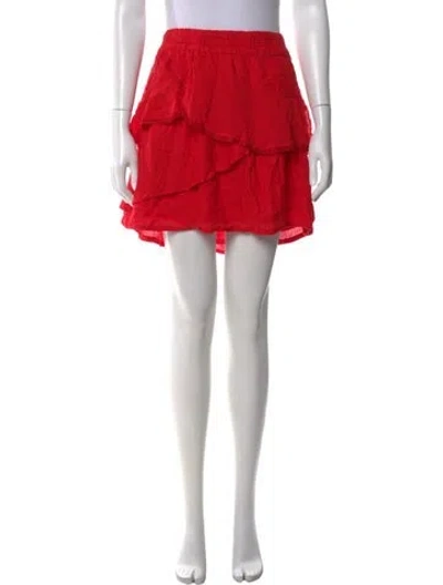 Pre-owned Iro Ruffle Embellishment Mini Skirt In Red