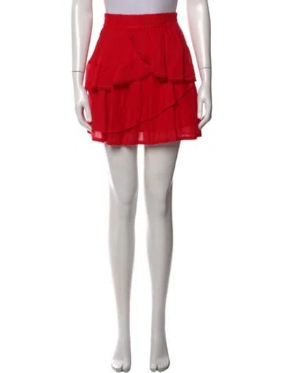 Pre-owned Iro Ruffle Embellishment Mini Skirt In Red