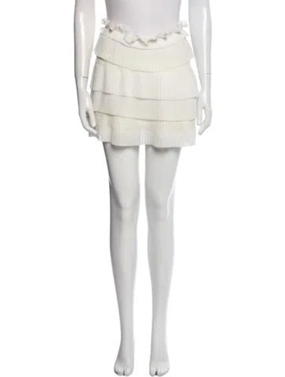 Pre-owned Iro Ruffle Embellishment Mini Skirt In White