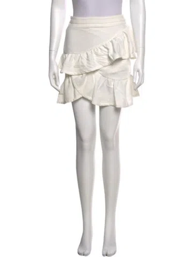 Pre-owned Iro Ruffle Embellishment Mini Skirt In White
