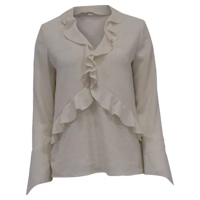 Iro Ruffle Top In White Polyester In Neutral