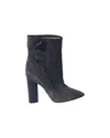 Iro Ruffle Trimmed Ankle Boots In Grey Suede In Grey