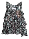 Iro Ruffled Abstract-print Top In Black