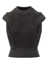 Iro Ruffled-shoulder Knit Top In Gray