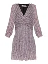 Iro Graphic Print Mini Dress With Asymmetric Hem In Nude & Neutrals
