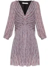 Iro Graphic Print Mini Dress With Asymmetric Hem In Pink