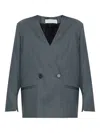 Iro Sabrine Double-breasted Blazer In Gray