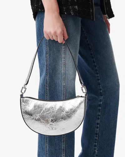 Iro Arc Leather Shoulder Bag In Silver