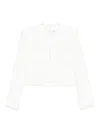 Iro Tweed Cropped Jacket Frayed Edges In White