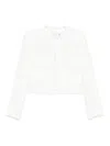 Iro Tweed Cropped Jacket Frayed Edges In White