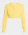Iro Salie Cropped Tweed Jacket In Yellow