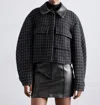Iro Saloma Metallic Houndstooth Jacket In Black Lurex In Blue