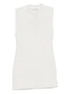 Iro Mini Dress With Round Neck And Frayed Edges In White